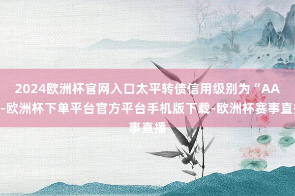2024欧洲杯官网入口太平转债信用级别为“AA”-欧洲杯下单平台官方平台手机版下载-欧洲杯赛事直播