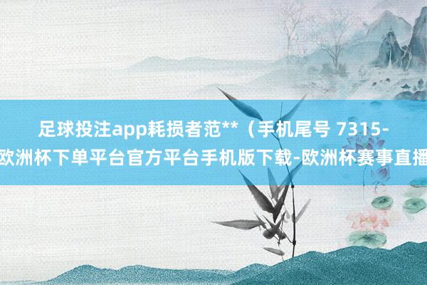 足球投注app耗损者范**（手机尾号 7315-欧洲杯下单平台官方平台手机版下载-欧洲杯赛事直播