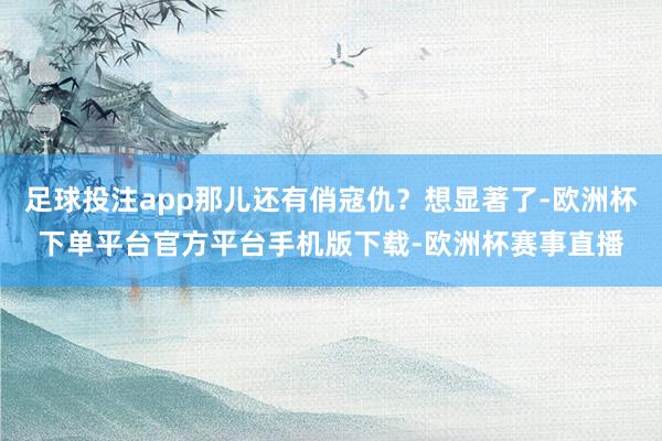 足球投注app那儿还有俏寇仇？想显著了-欧洲杯下单平台官方平台手机版下载-欧洲杯赛事直播