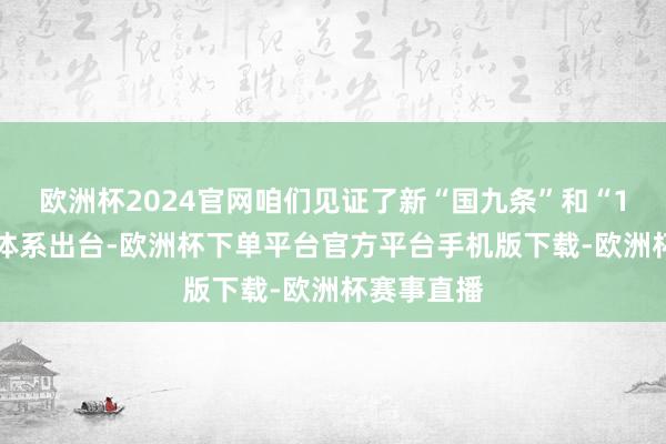 欧洲杯2024官网咱们见证了新“国九条”和“1+N”计谋体系出台-欧洲杯下单平台官方平台手机版下载-欧洲杯赛事直播