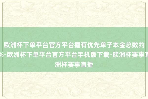 欧洲杯下单平台官方平台握有优先单子本金总数约24%-欧洲杯下单平台官方平台手机版下载-欧洲杯赛事直播