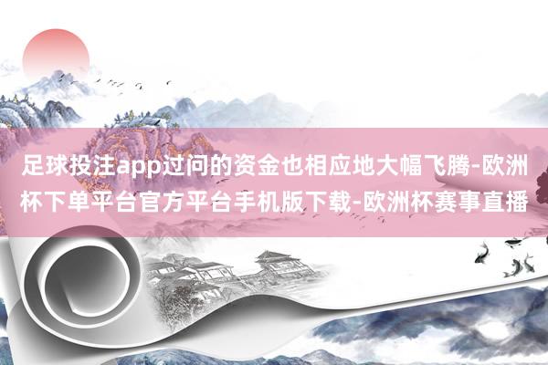 足球投注app过问的资金也相应地大幅飞腾-欧洲杯下单平台官方平台手机版下载-欧洲杯赛事直播
