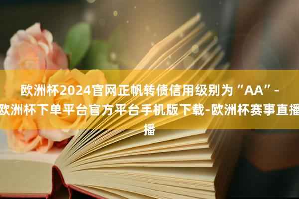 欧洲杯2024官网正帆转债信用级别为“AA”-欧洲杯下单平台官方平台手机版下载-欧洲杯赛事直播
