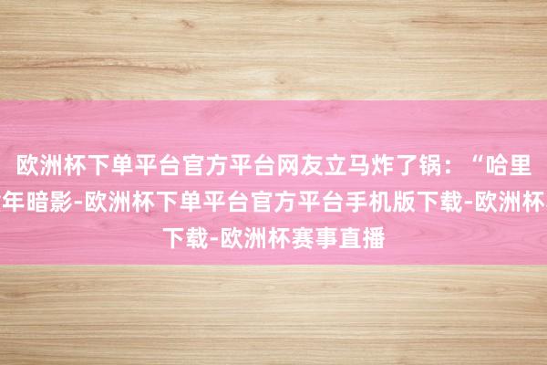 欧洲杯下单平台官方平台网友立马炸了锅：“哈里还在讲童年暗影-欧洲杯下单平台官方平台手机版下载-欧洲杯赛事直播
