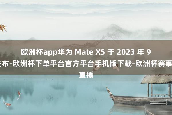 欧洲杯app华为 Mate X5 于 2023 年 9 月发布-欧洲杯下单平台官方平台手机版下载-欧洲杯赛事直播