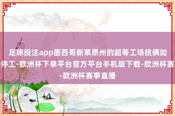 足球投注app墨西哥新莱昂州的超等工场技俩如故宽裕停工-欧洲杯下单平台官方平台手机版下载-欧洲杯赛事直播