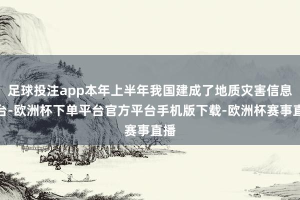 足球投注app本年上半年我国建成了地质灾害信息平台-欧洲杯下单平台官方平台手机版下载-欧洲杯赛事直播